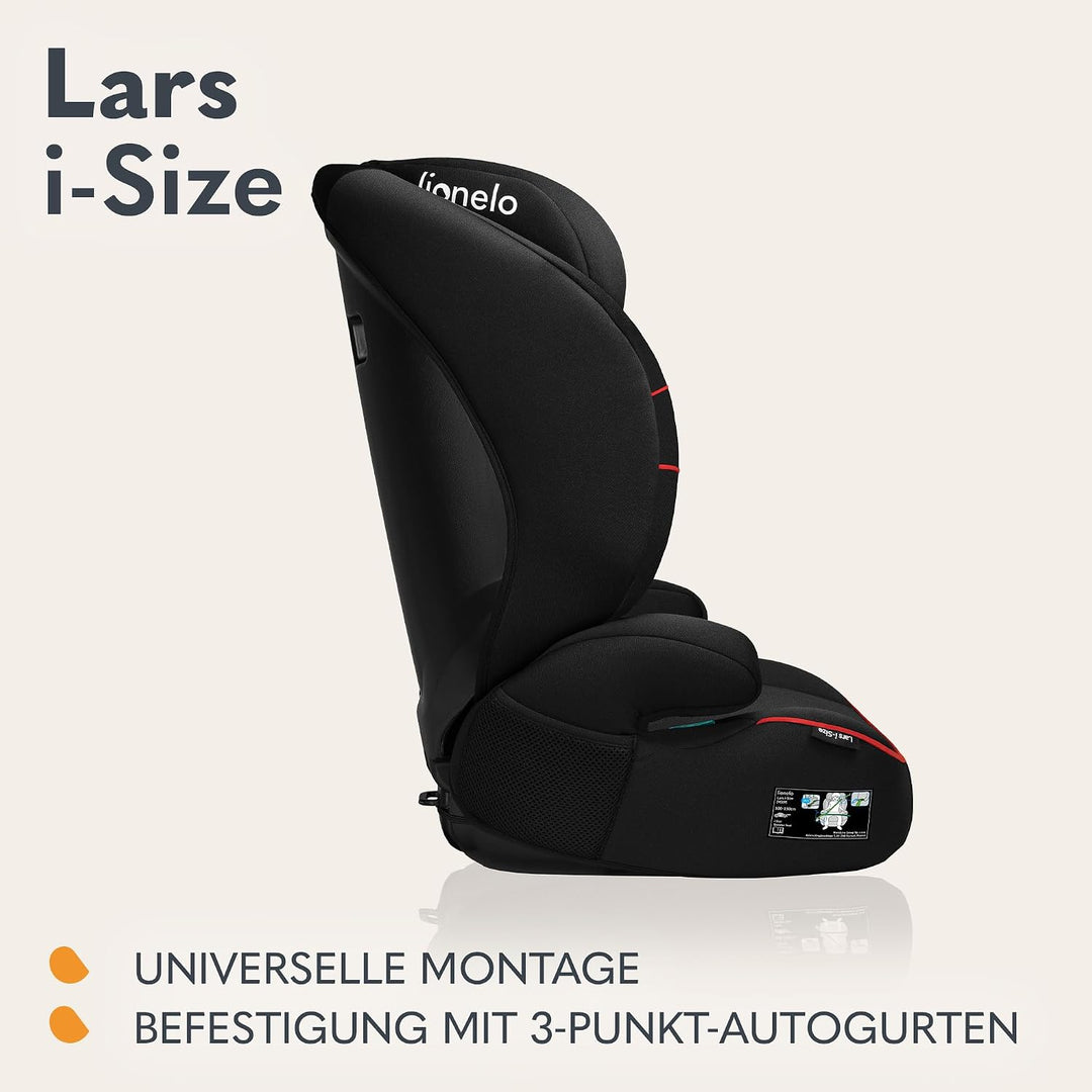 LIONELO LARS i-Size Kinderautositz 100–150 cm, Gruppe 2 3, Seitenschutz 10 Grad, Kopfstützenverstell