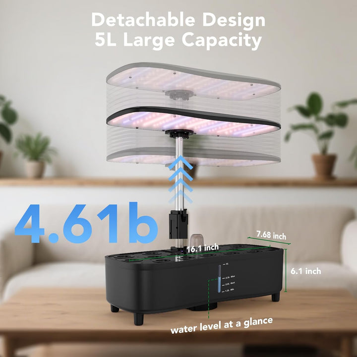 Sonidko Hydroponik Anzuchtsystem Set mit Zerstäubungstechnologie, Indoor-Garten-Set mit 48W LED-Wach