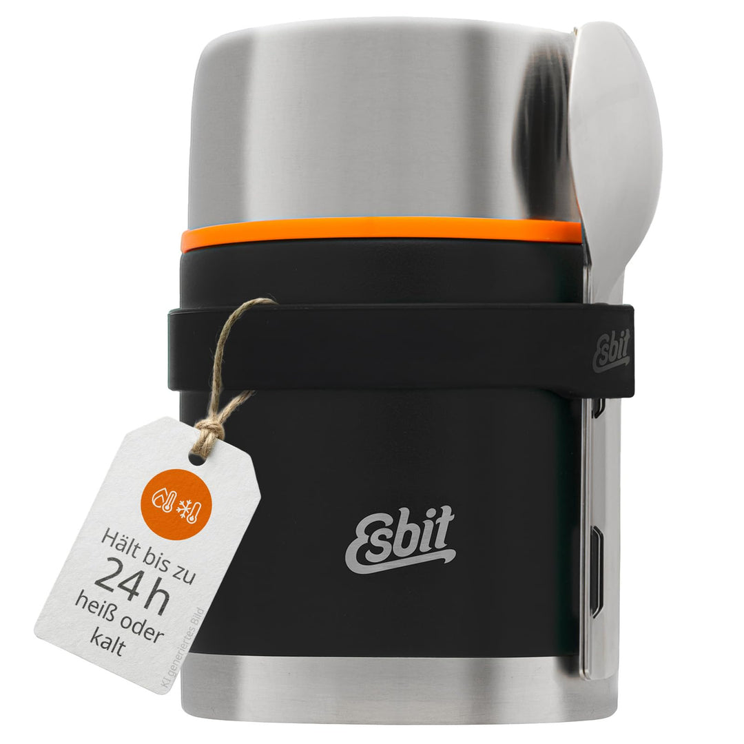Esbit Thermobehälter Classic für Speisen - Warmhaltebehälter 750 ml in Schwarz - aus Edelstahl für w
