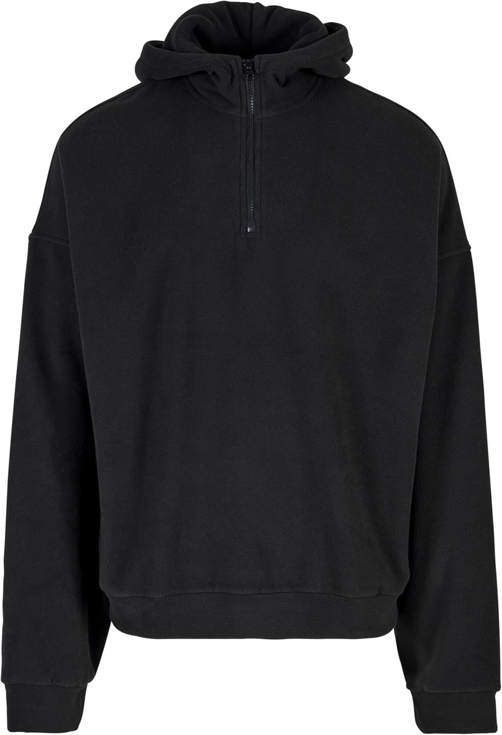 Urban Classics Herren Oversized Polar Fleece Half Zip Hoody Kapuzenpullover XL Schwarz, XL Schwarz