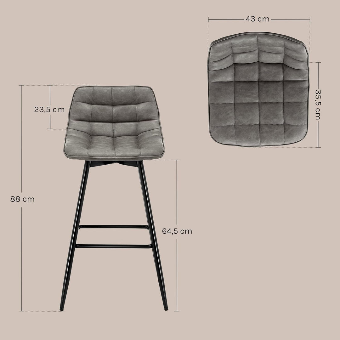 WOLTU Barhocker 2er Set Designer Barstuhl Hocker Tresenhocker Bistrohocker mit Fussstütze Kunstleder