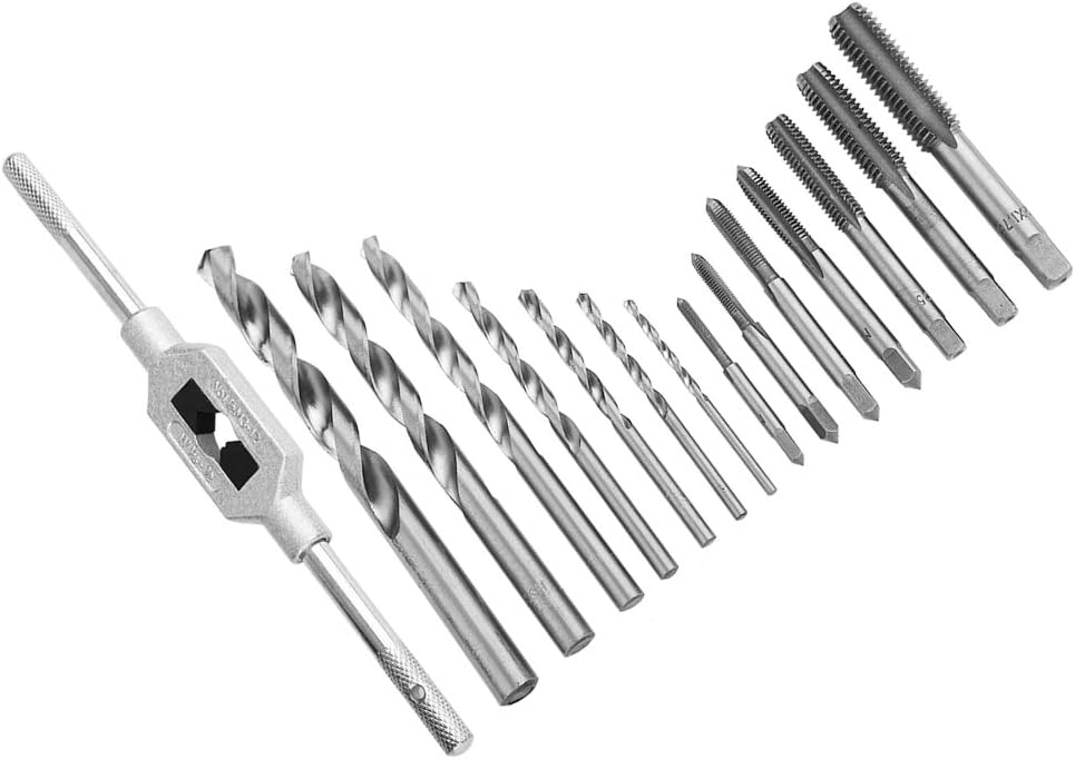 15 stücke Stahl Schraubenschlüssel Gewindebohrer Spiralbohrer Set Metallbearbeitung DIY Werkzeuge