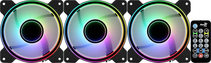 Aerocool Mirage PC Case Fan – 12 Pro, 3 x ARGB Translucent Fans 120mm, 1 x H66F RGB Hub, Infinity Mi
