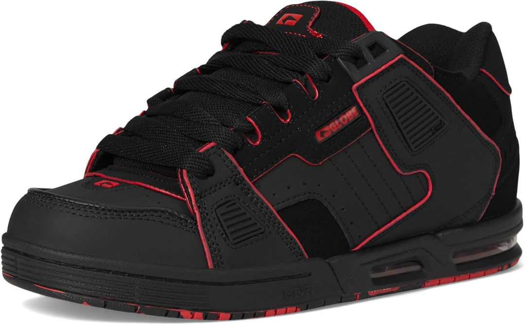 Globe Sabre GBSABR Unisex-Erwachsene Sneaker 39.5 EU Schwarz Rot Mosaik, 39.5 EU Schwarz Rot Mosaik