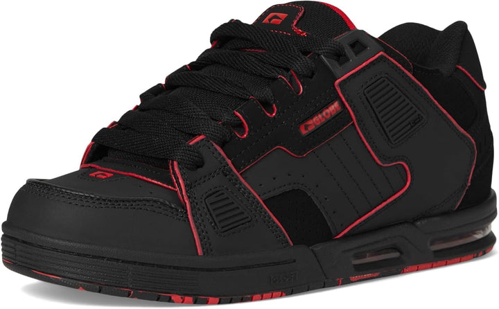 Globe Sabre GBSABR Unisex-Erwachsene Sneaker 39.5 EU Schwarz Rot Mosaik, 39.5 EU Schwarz Rot Mosaik