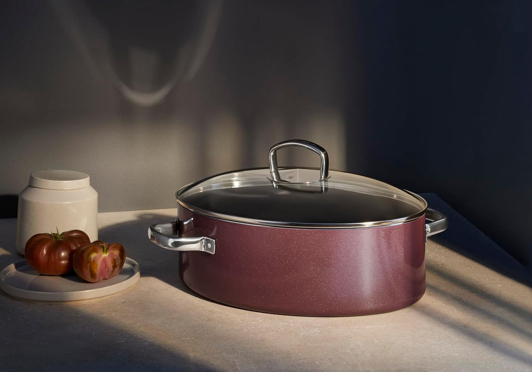 WMF Fusiontec Mineral Bräter 36 cm, ovale Form, Perfektes Braten, Homogene Kochergebnisse, Kratzfest