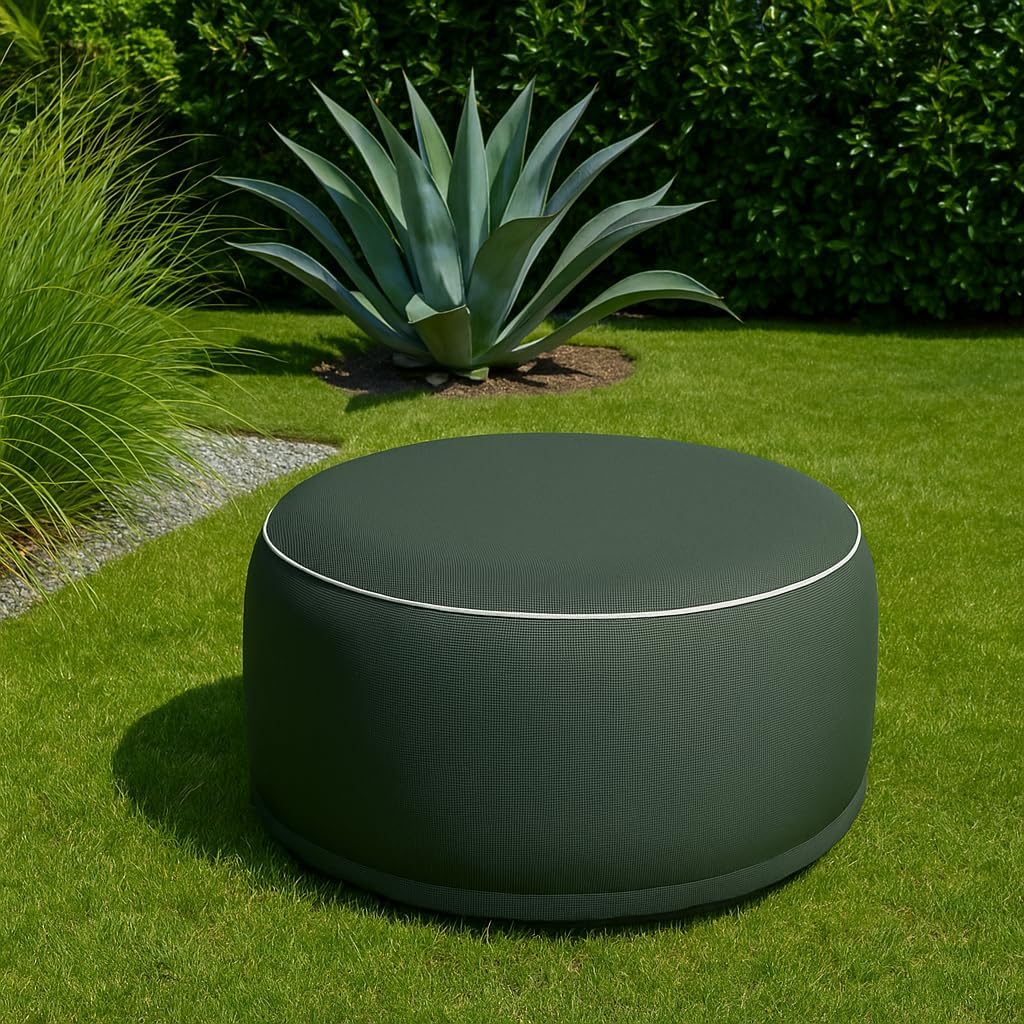 Brandsseller Outdoor Sitzhocker aufblasbar – Pouf Ø 55 x 25 cm – wasserabweisender Sitzsack für Gart