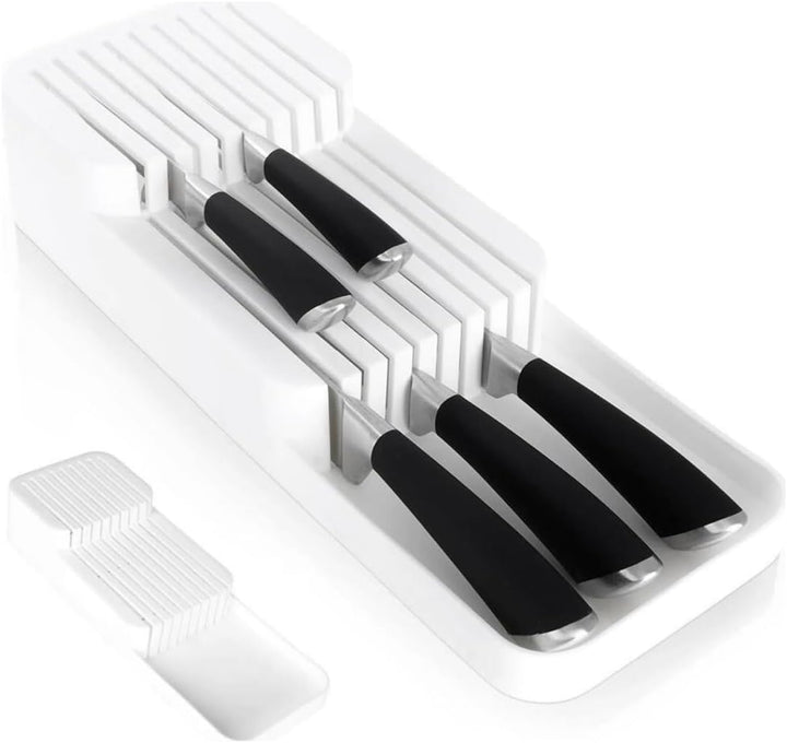 Messerorganizer für 18 Messer – zweistufiger Messerblock für Küchenschublade oder freistehend, rutsc