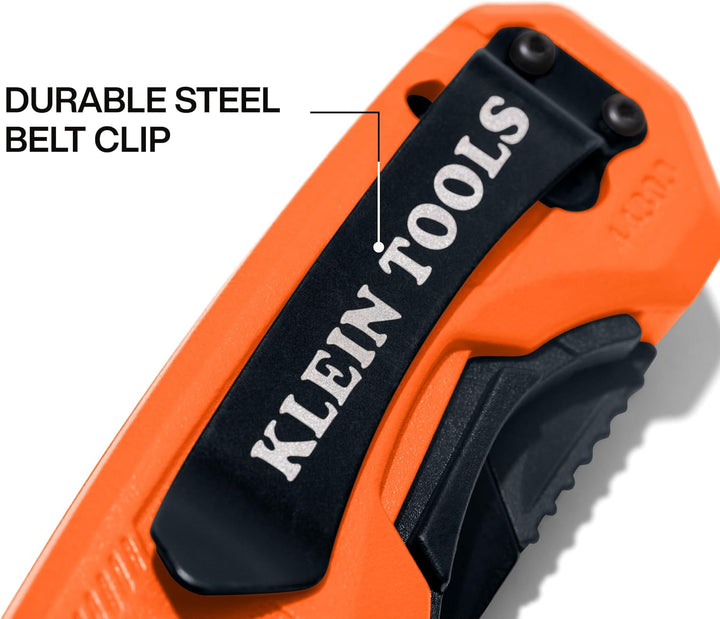 Klein Tools 44303 | Universalmesser klappbar mit Klingenaufbewahrung | Faltbares Teppichmesser mit S