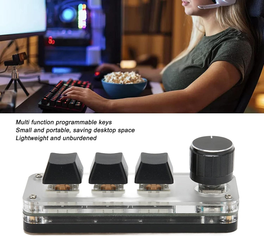 Dpofirs OSU Keypad Gaming Tastatur, 3 Tasten Hot Swap Spieletastaturen Mechanische USB RGB Tastatur