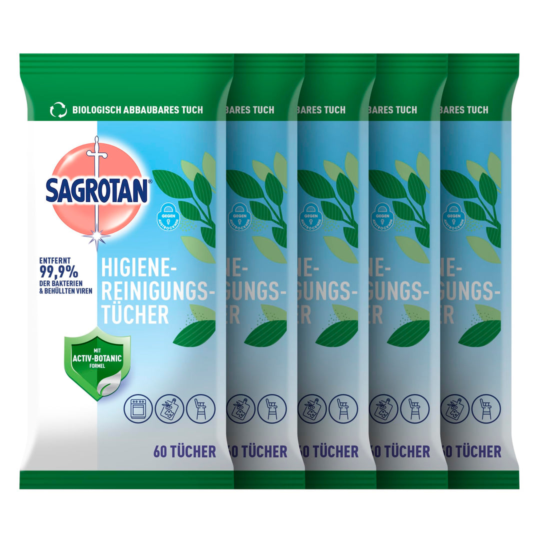 Sagrotan Hygienereinigungstücher – Für die praktische Reinigung und Desinfektion von Oberflächen – 5