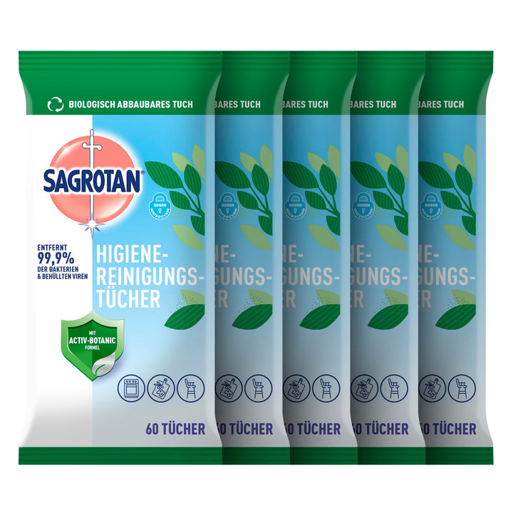 Sagrotan Hygienereinigungstücher – Für die praktische Reinigung und Desinfektion von Oberflächen – 5
