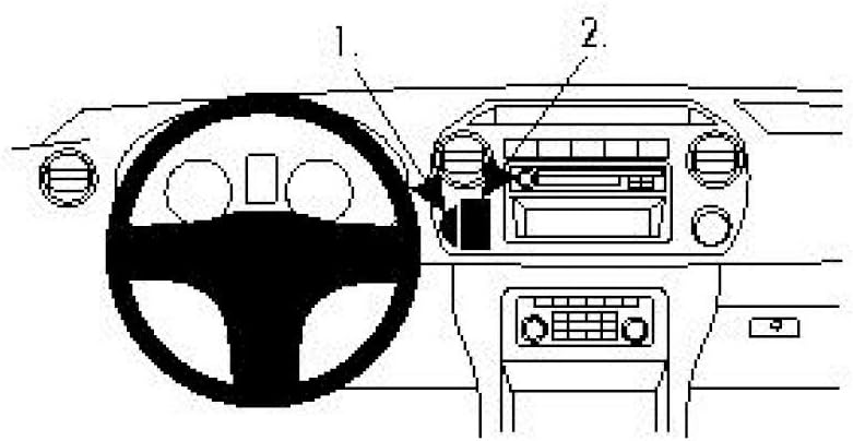 Brodit 854601 ProClip Halterung, schwarz & Aufnahme Multifixierpunkt VW Amarok Original Zubehör nach