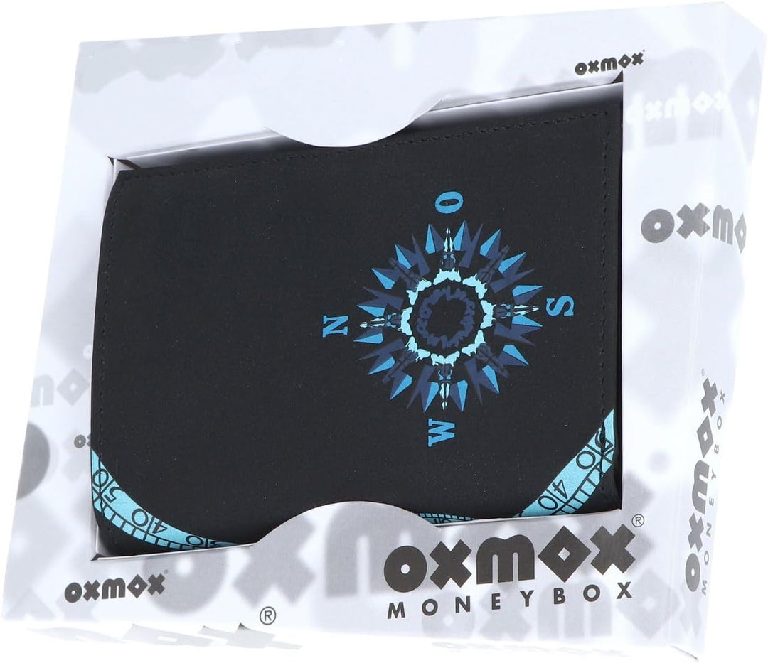 Oxmox Geldbörse New Cryptan Kombibörse Windrose Print Cyan Black schwarz Windrose Print Cyan Black K