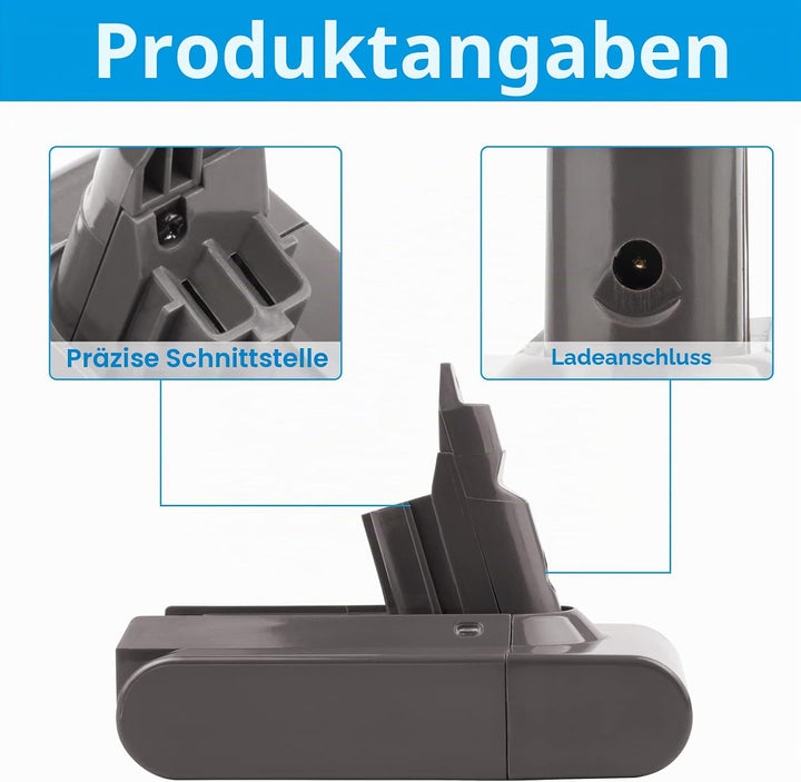LabTEC 21,6 V 4,0 A Li-Ionen-Akku für Dyson, Akku-Ersatz für Dyson Staubsauger der V6-Serie, Dyson D