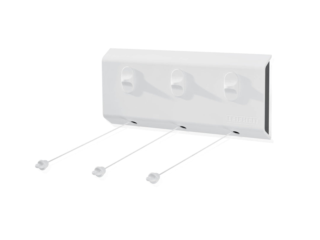 Leifheit Wandtrockner Rollfix Triple 150 Longline, 3 x 5m Wäscheleine, ausziehbarer Wäscheständer, p