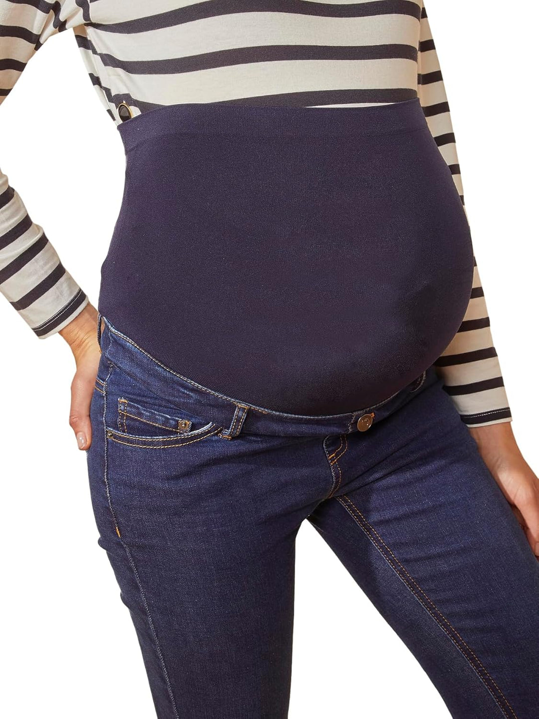 Vertbaudet Umstands-Jeans mit Stretch-Einsatz, Skinny-Fit 40 Dark Blue, 40 Dark Blue