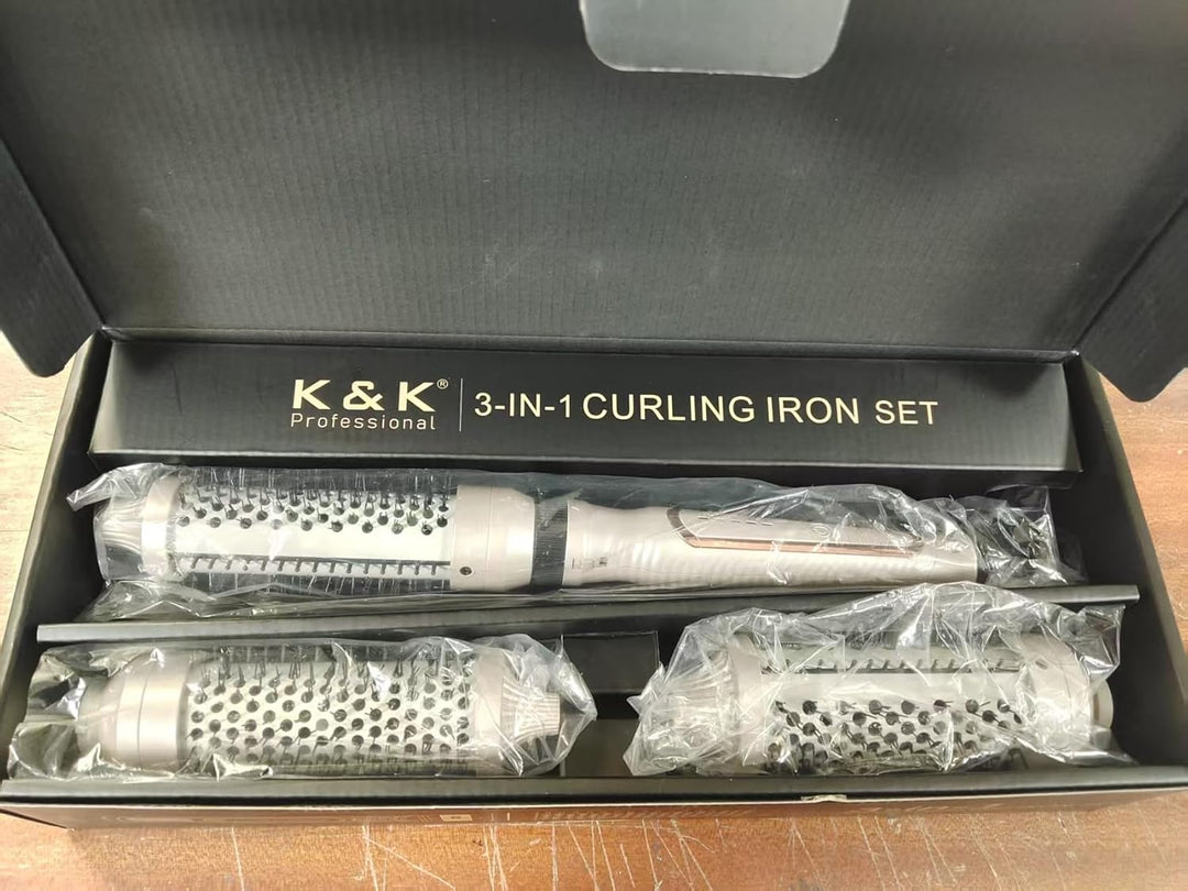 K&K Pro Thermobürsten-Set, Negativ-Ionen-Thermo-Rundbürste, Dual-Voltage-beheizter Rundbürsten-Style