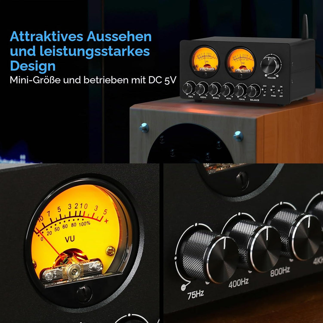 Douk Audio 5-Band-Equalizer Bluetooth EQ Vorverstärker für Heim-Stereo/Computer-Lautsprecher/Verstär