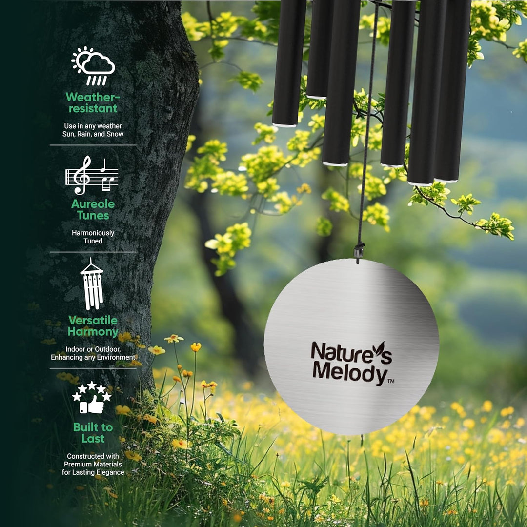 Nature's Melody Windspiel für den Aussenbereich, mit 6 Röhren, mit Pentaton-Skala, 100% rostfreiem A