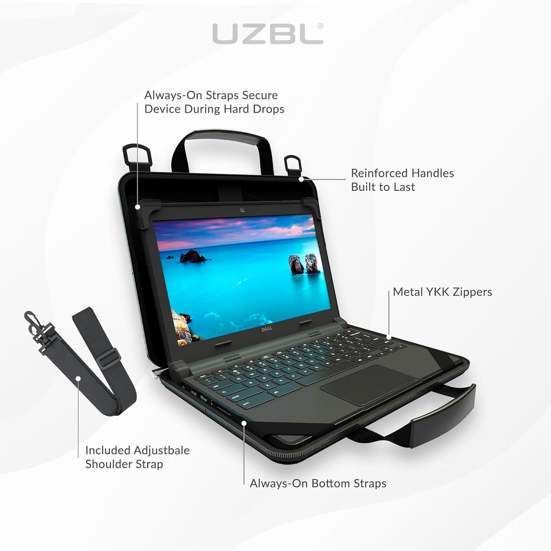 UZBL 33-35,6 cm (13-14 Zoll) Schutzhülle für Chromebook mit verstellbarem Schultergurt und Tragegrif