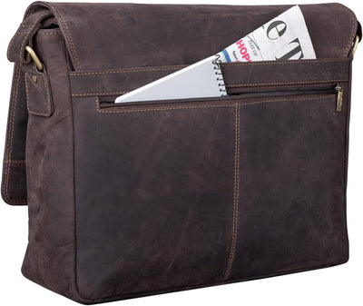 TALED Leder Umhängetasche Herren & Damen I Echtleder Laptoptasche bis 15 Zoll I Messenger Bag mit Sc