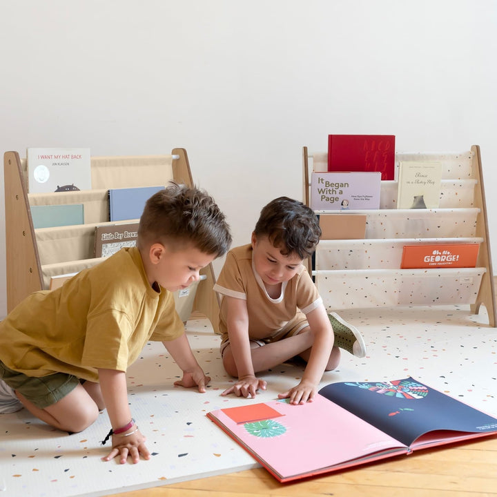3 Sprouts Kinder Bücherregal aus Holz – Montessori Regal für Kinderzimmer - Beige, Beige