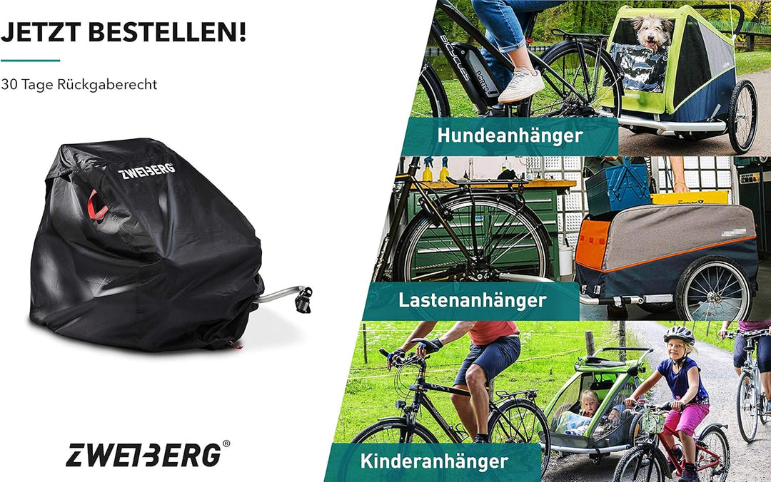 ZWEIBERG® Faltgarage für Fahrradanhänger Universelle Robuste und wasserdichte Abdeckung Regenschutz
