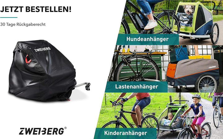 ZWEIBERG® Faltgarage für Fahrradanhänger Universelle Robuste und wasserdichte Abdeckung Regenschutz