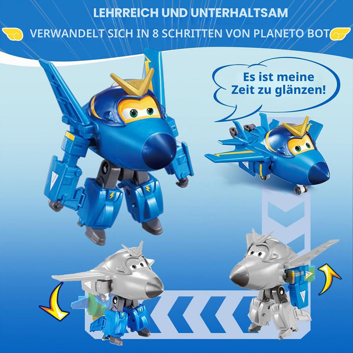 Super Wings Jerome Flugzeug, umwandelbares Spielzeug und Roboterfigur, Cartoon-Spielzeug für Kinder