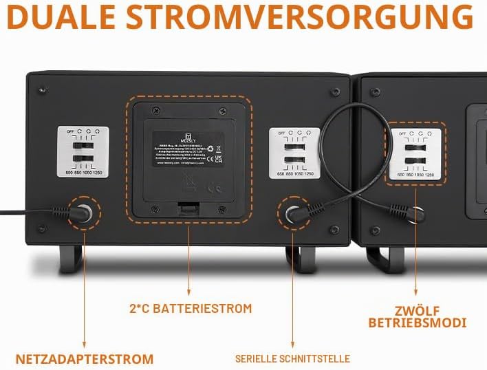 MOZSLY Doppel Uhrenbeweger für Automatikuhren mit leisem Motor Grau Hanf Baumwoll Gewebe Ganz in Sch
