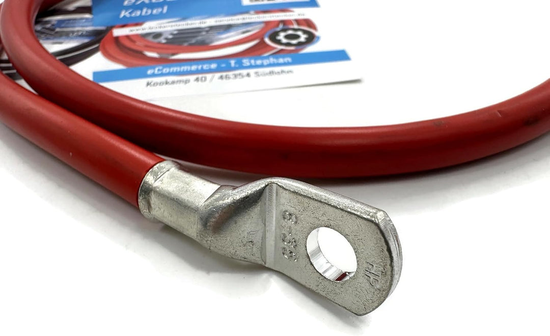 eXODA Batteriekabel 35 mm² 100cm mit M8 Kabelschuhen Rot hohe Flexibilität und Verarbeitungsqualität
