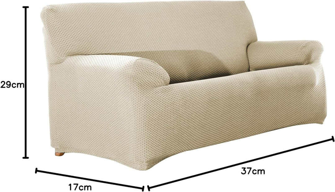 Eysa elastisch Sofa überwurf 3 sitzer Farbe 00-Ecru Sucre, Polyester, 37 x 17 x 29 cm