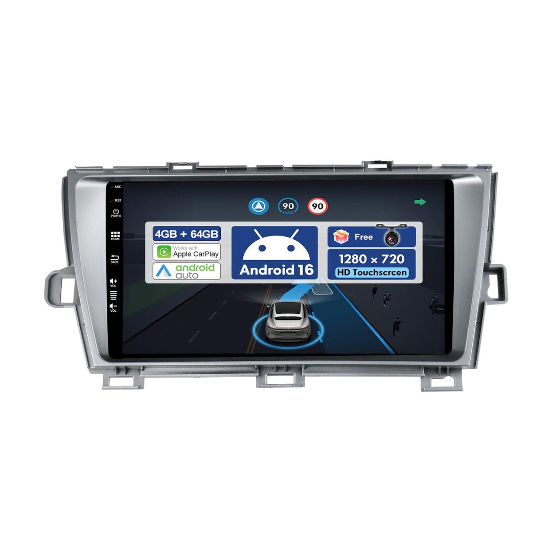 9 Zoll Autoradio für Toyota Prius 3 XW30 (2009-2015) GPS Navigation - Wireless CarPlay Android Auto