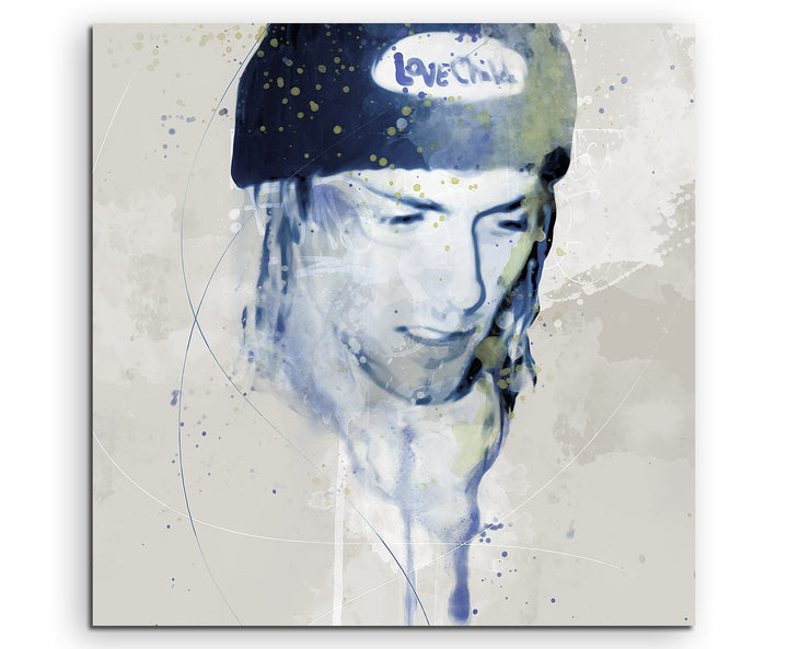 Kurt Cobain Aqua 60x60cm - Splash Art Paul Sinus Wandbild auf Leinwand - Malerei, Kunstbild, Aquarel