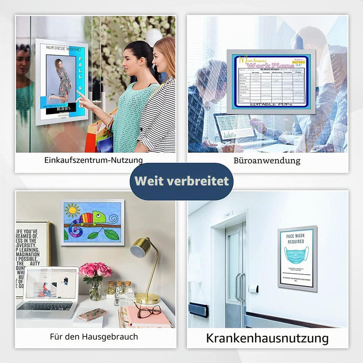 VAIIGO Magnetrahmen Info-Rahmen Selbstklebend mit Magnetverschluss für Informationsrahmen DIN A4 For
