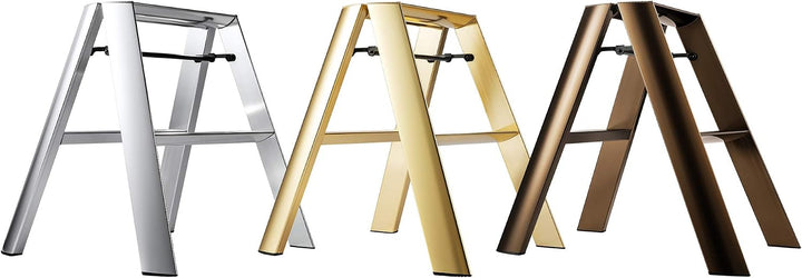 Hasegawa Ladders Lucano Tritthocker Premium Edition 2 Stufen Silber 2 Step Silber, 2 Step Silber