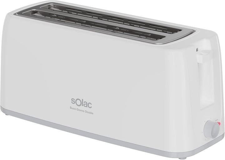 Solac - Toaster Buon Giorno Double 1200W | Zwei lange Schlitze | 6-stufiger Bräunungsregler | Selbst