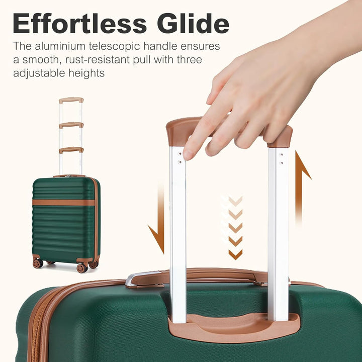 KONO Kofferset 3-teilig Trolley Reisekoffer leicht aus ABS+PC mit 4 Rollen Hartschalenkoffer TSA Sch