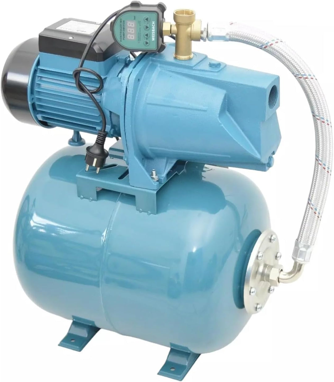 Hauswasserwerk 1500 W 4800L inkl 24 50 80 oder 100L Speicher Wasserpumpe Gartenpumpe (100 L), 100 L