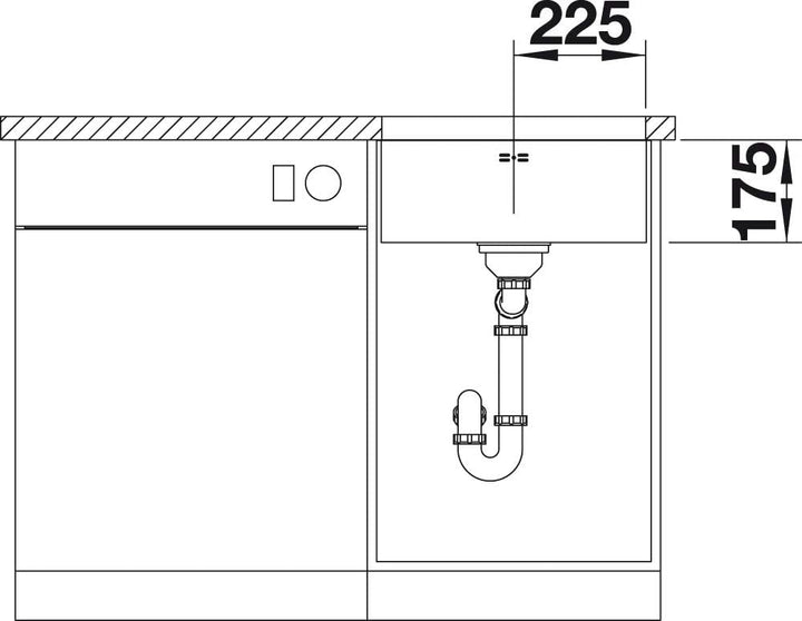 BLANCO SUPRA 450-U | Edelstahl | Einbauart: Unterbau | ohne Ablauffernbedienung | 50er Unterschrank