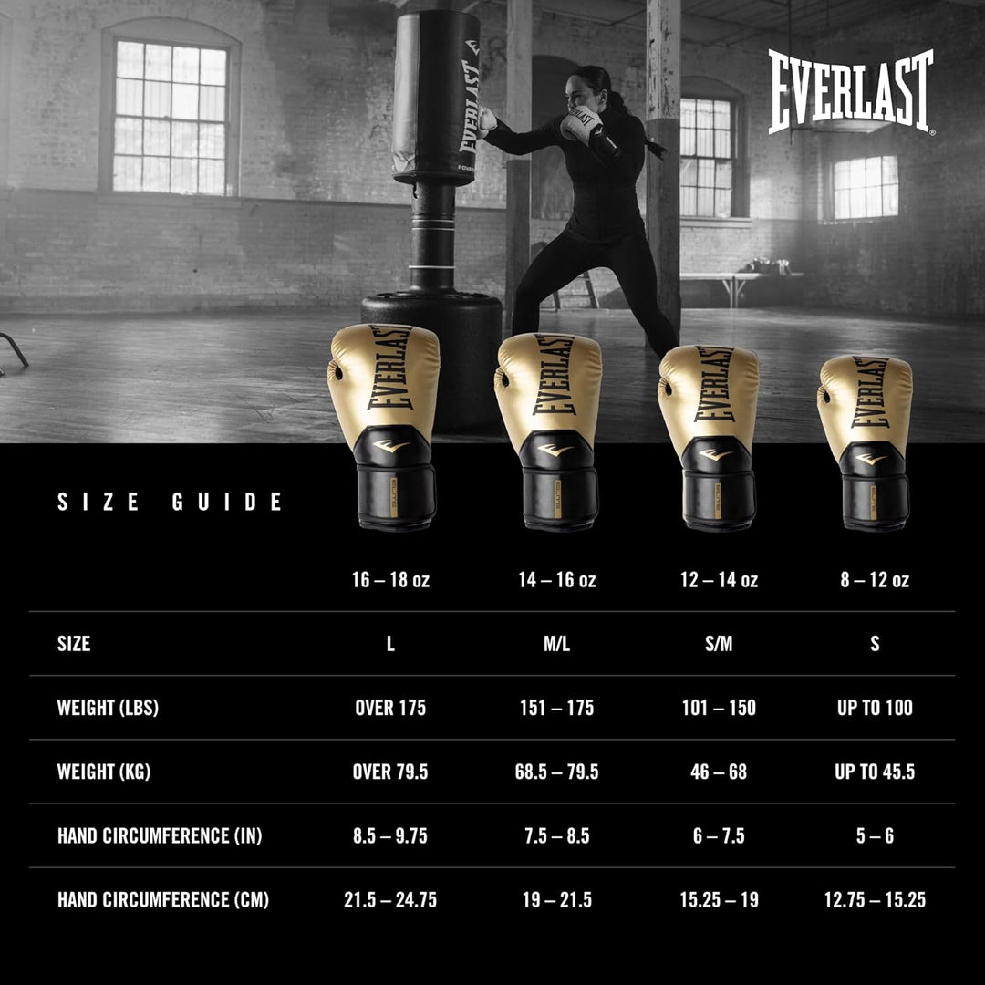 Everlast Unisex Powerlock Training Handschuhe 10oz Gold, 10oz Gold