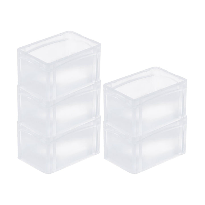 PROREGAL SuperSparSet 5x Transparenter Eurobehälter BasicLine mit geschlossenem Griff | HxBxT 17x20x