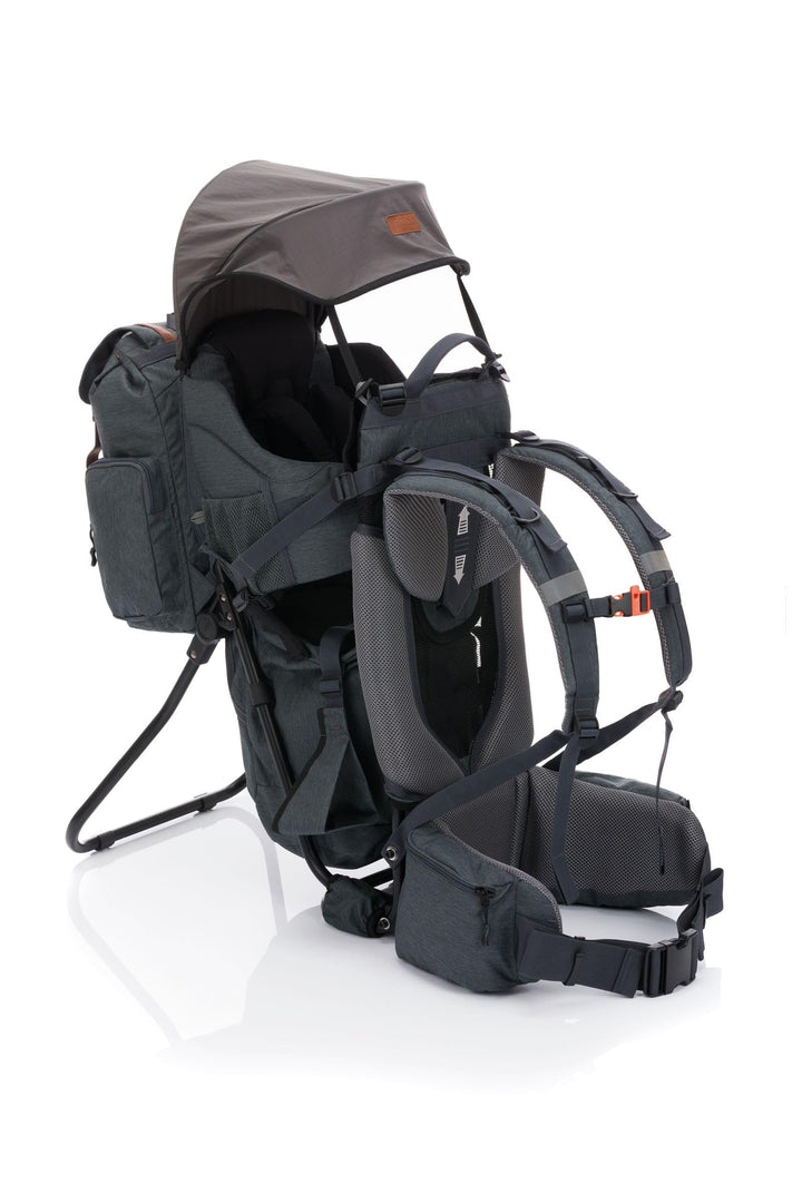 Fillikid Premium Babytrage Rückentrage Baby | Rücken Babytrage mit Sonnendach & grossen Staufächern