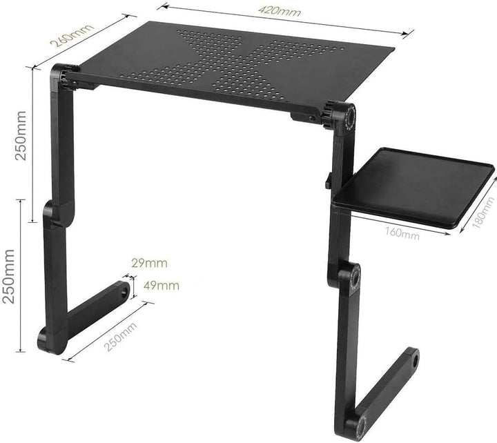 OHMG Laptop-Tisch, Laptop-Ständer, faltbar, Betttisch, höhenverstellbar, faltbar, mit Belüftungslöch
