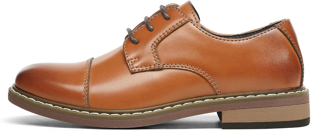 Bruno Marc Schnürhalbschuhe Jungen Anzugschuhe Derby Oxford Hochzeit Party Schuhe 28 EU Braun, 28 EU