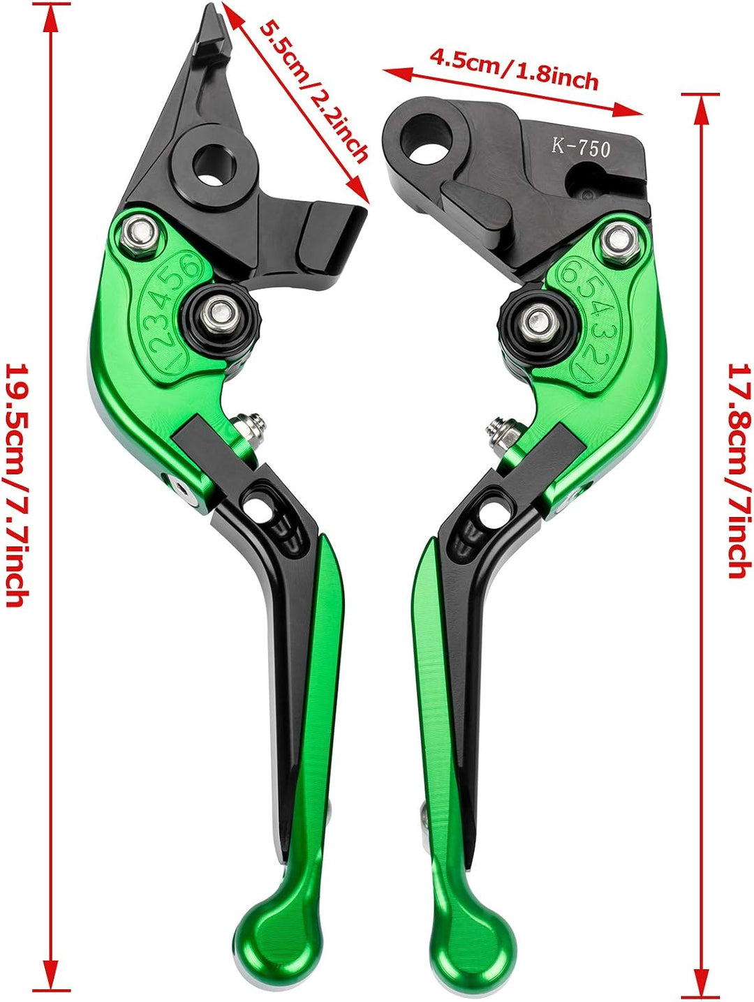 psler Motorrad Bremshebel Kupplungshebel, 1 Paar Hebel Länge 185 mm / 7,28 Zoll Kupplungs und Bremsm