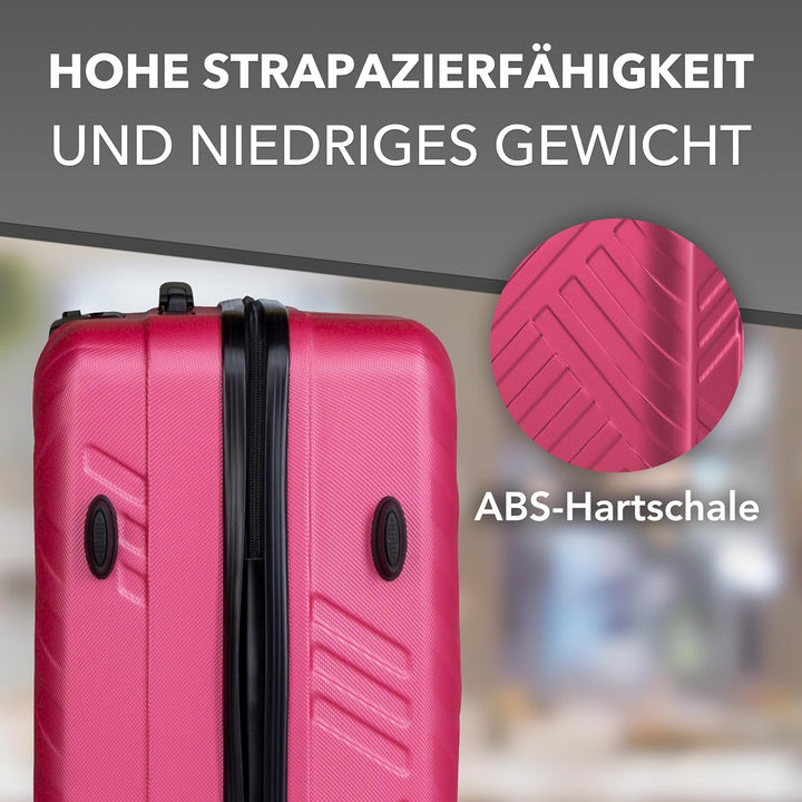 Xonic Design Reisekoffer - ABS Hartschalen Koffer mit 360° Leichtlauf-Rollen - hochwertiger Trolley