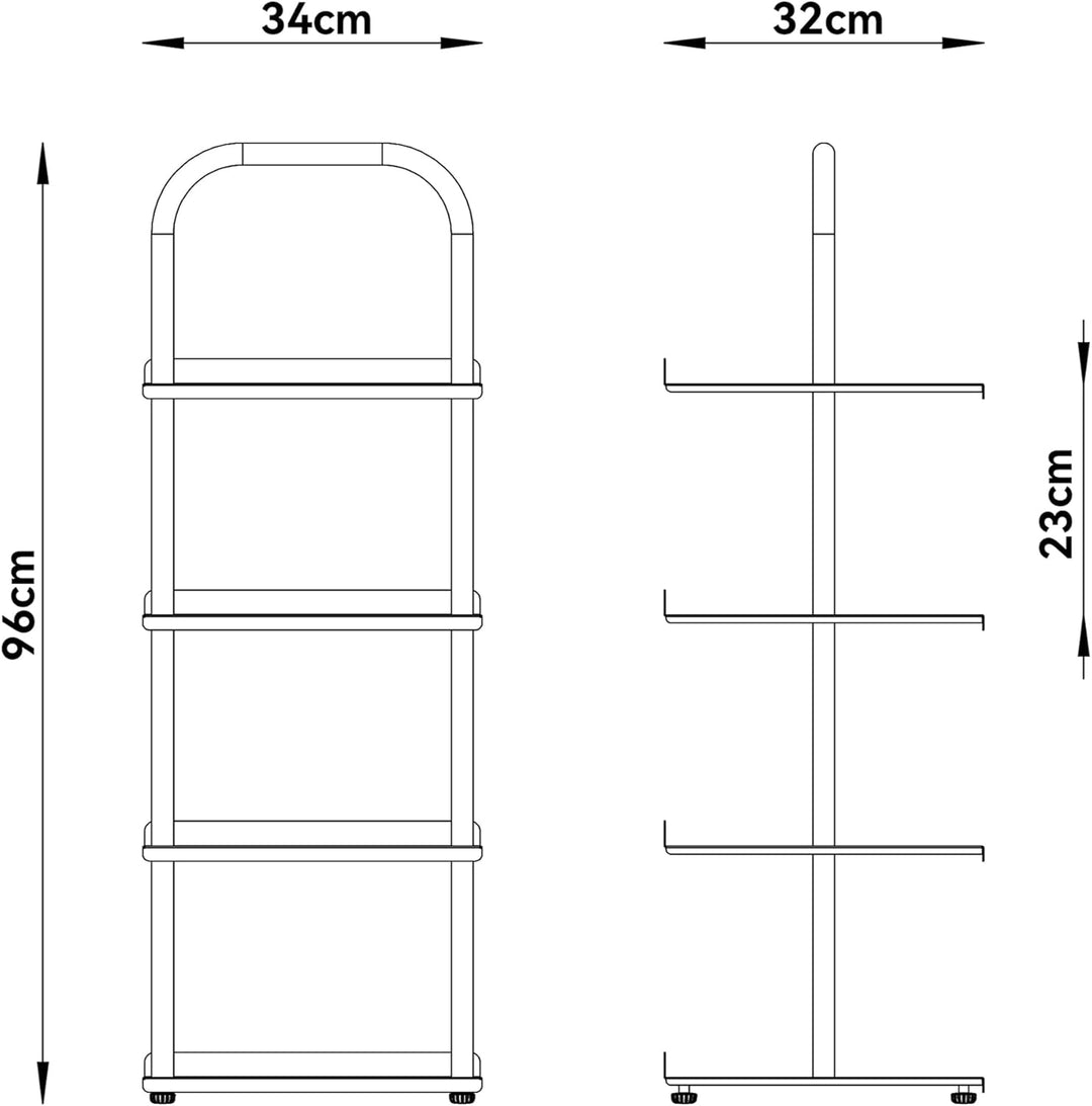 [en.casa] Schuhregal schmal Poytya mit 4 Ebenen Metall 96 x 34 x 32 cm Schuhständer für 4 Paare Schu