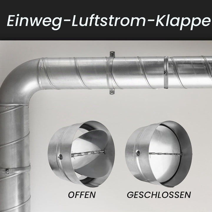 150 mm / 15 cm Draft Blocker – Rückschlagdämpfer – Zugluftstopper – Rückflussverhinderer – Inline Fa